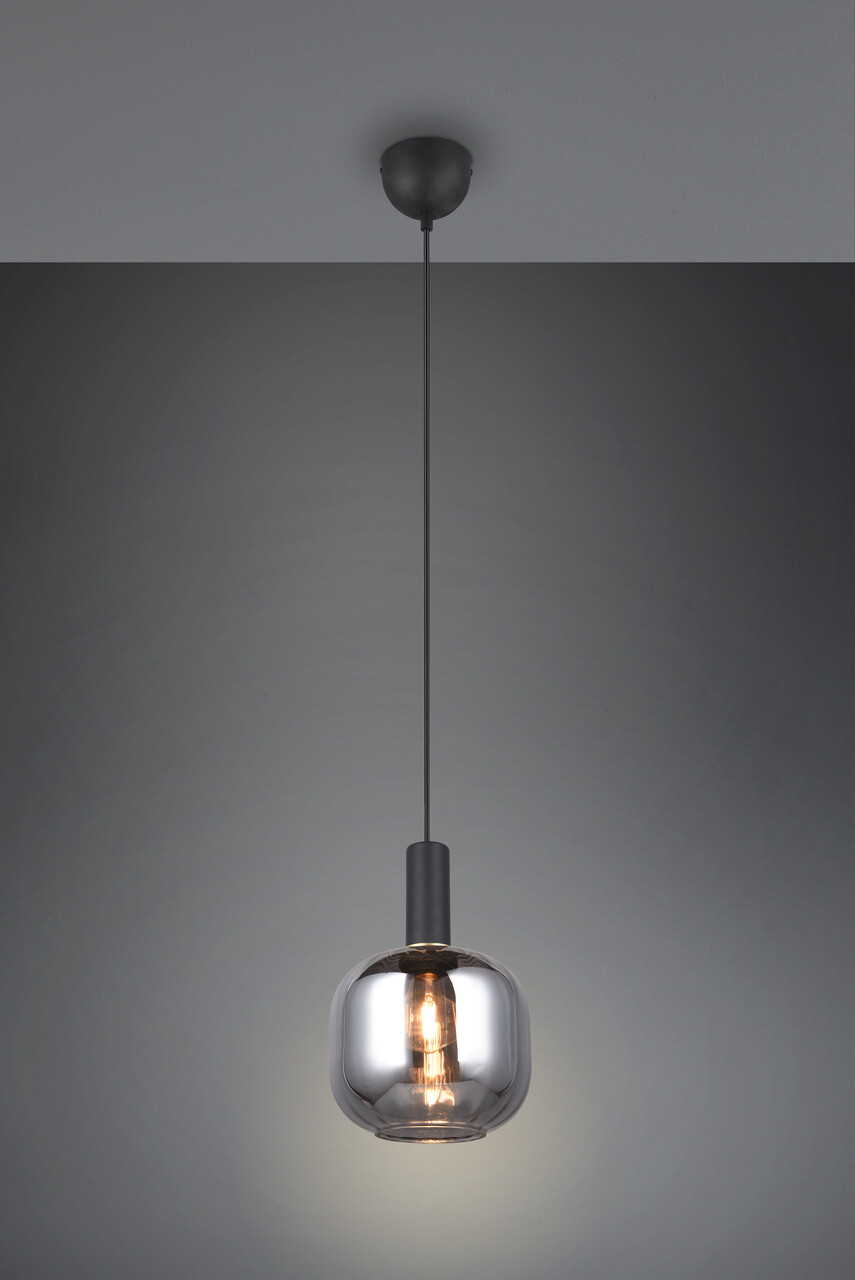 Lustra Diva, TRIO, 20x150 cm, 10W, 1x E27, metal, negru mat/argintiu - imagine 7